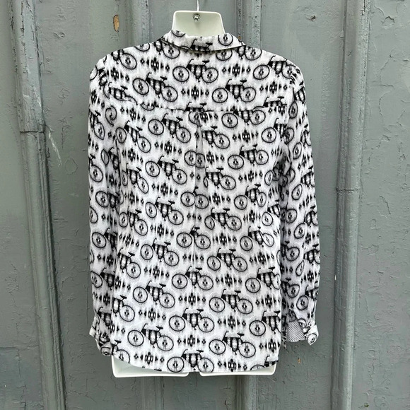 Maeve Anni Popover Blouse with Bicycles, size  2 - Picture 4 of 13